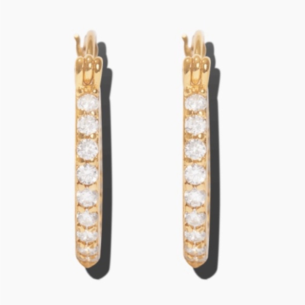 NEW earrings, gold plated w/clear CZ stones. Crystal Haze (CH) stamped. - Picture 2 of 6